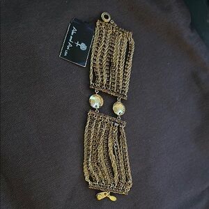Alex and Ani Gold and Brown Multi-Strand Bracelet